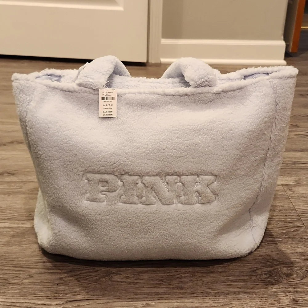 NWT PINK Victoria's Secret Sherpa Tote